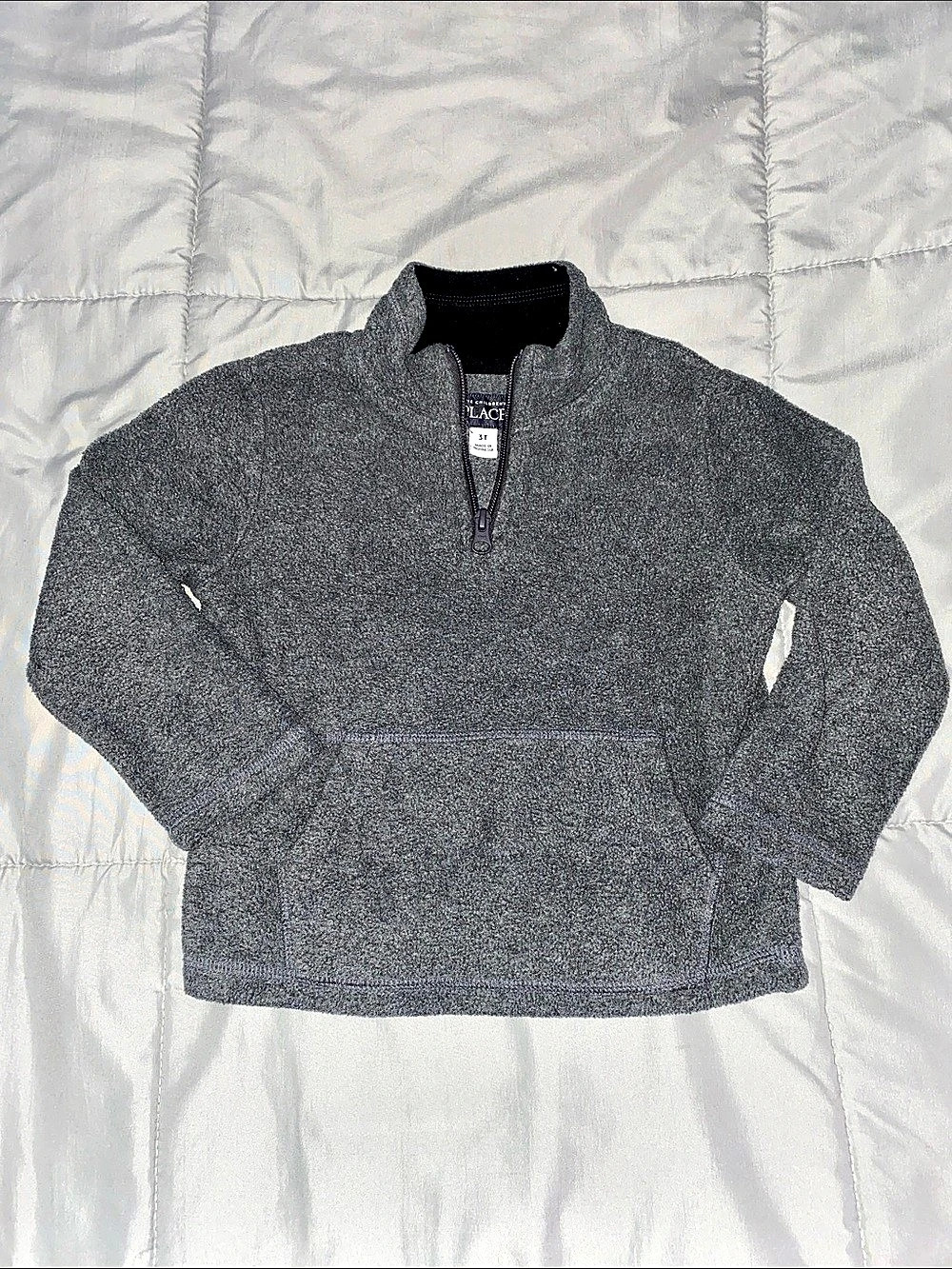 The Children's Place Toddler Boys Microfleece Quarter-Zip Pullover Boys 3T Gray